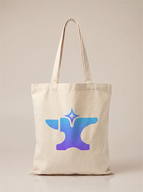 Canvas tote bag with a printed logo, front view — AI-generated product photo, nobody in the frame, frame 1 of 25