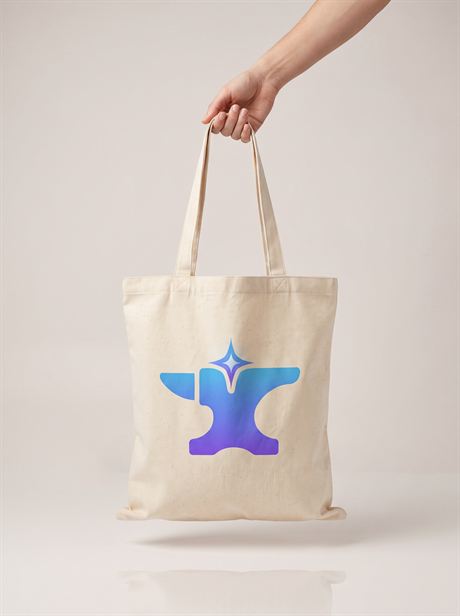 Canvas tote bag held by a hand — AI-generated product photo, nobody in the frame, frame 2 of 25