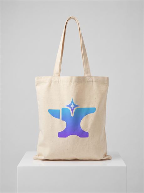 Canvas tote bag on a white plinth — AI-generated product photo, nobody in the frame, frame 12 of 25