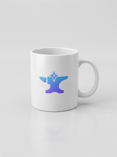 White ceramic mug, straight-on front view — AI-generated product photo, nobody in the frame, frame 14 of 25