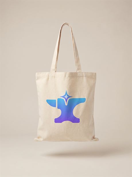 Canvas tote bag, front view on a beige background — AI-generated product photo, nobody in the frame, frame 16 of 25